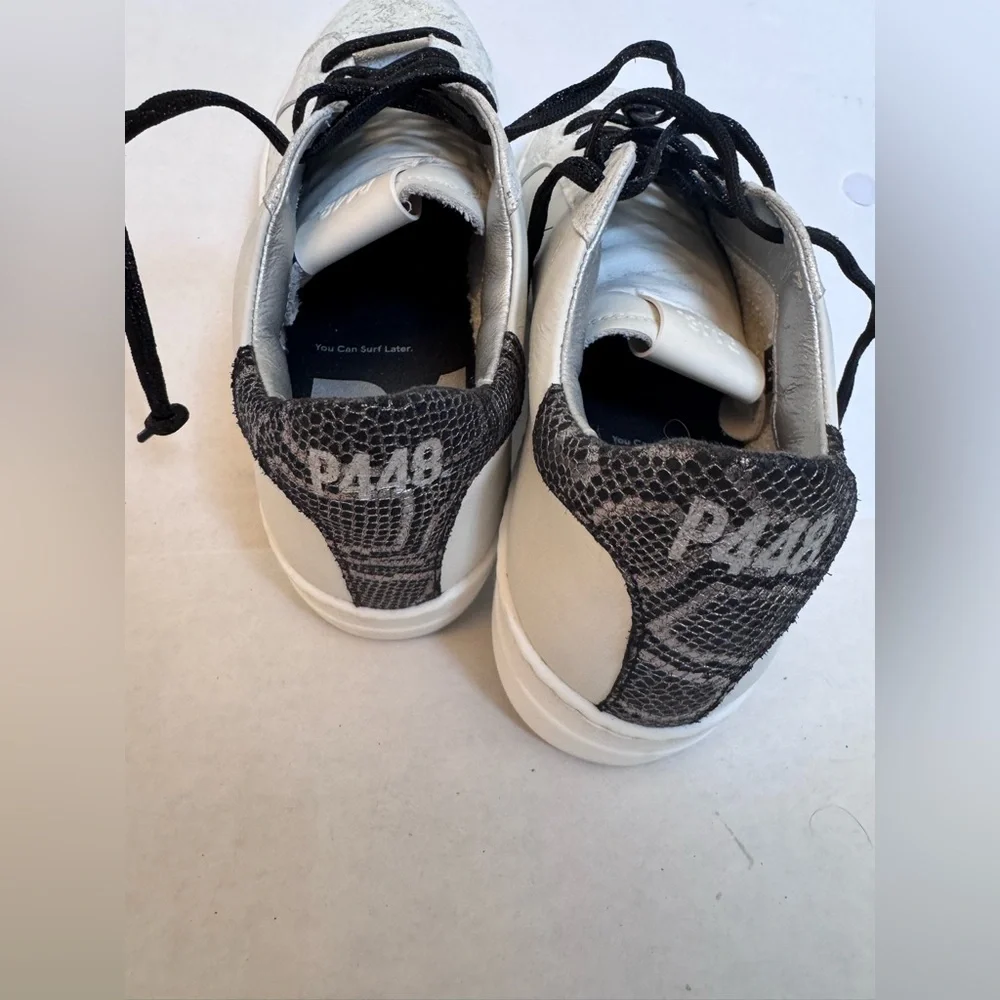 P448 Jack Women’s EU 41 White Silver Leather Low Top Sneakers